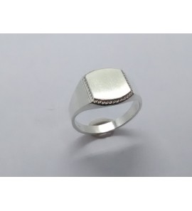 Zilver herenring stomp-hoek 10x12 mm mt. 20 - 3222426