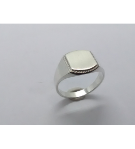 Zilver herenring stomp-hoek 10x12 mm mt. 19¼ - 3222427