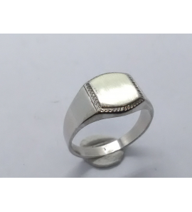 Zilver Graveerring 8x8 mm mt. 18½ - 3222430