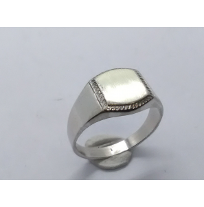 Zilver Graveerring 8x8 mm mt. 18½ - 3222430