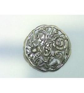 Zilver oudhollandse broche rond bloemen30 mm - 3222697