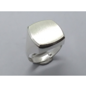 Zilver herenring stomp-vierkant 14x14 mm mt. 19¾ - 3222483