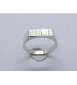 Zilver herenring rechthoek diamante 14x5 mm mt. 20 - 3222484