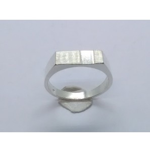 Zilver herenring rechthoek diamante 14x5 mm mt. 20 - 3222484