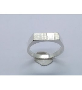 Zilver herenring rechthoek diamante 14x5 mm mt. 19¾ - 3222485