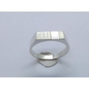 Zilver herenring rechthoek diamante 14x5 mm mt. 19¾ - 3222485