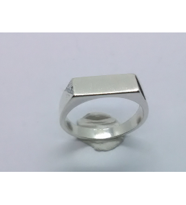 Zilver herenring rechthoek diamante 14x5 mm mt. 18½ - 3222489