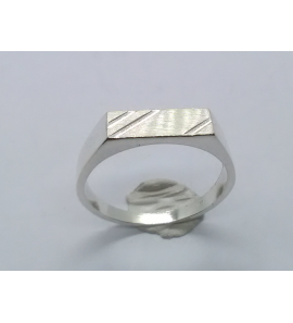 Zilver herenring rechthoek diamante 14x5 mm mt. 21 - 3222490