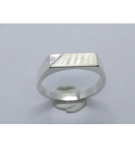 Zilver herenring rechthoek diamante 14x5 mm mt. 20¾ - 3222491