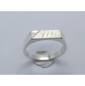 Zilver herenring rechthoek diamante 14x5 mm mt. 20¾ - 3222491