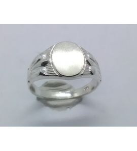 Zilver graveerring ovaal 6x10 mm mt. 17½ - 3222501