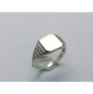Zilver Graveerring achtkant 8x10 mm mt. 17 - 3222508