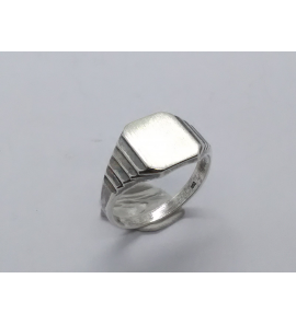 Zilver Graveerring achtkant 8x10 mm mt. 17¼ - 3222509