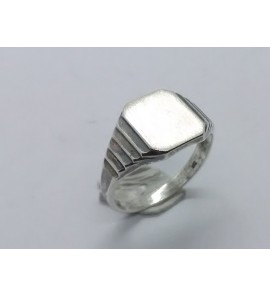 Zilver Graveerring achtkant 8x10 mm mt. 18 - 3222511