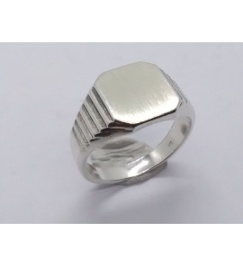 Zilver Graveerring achtkant 9x11 mm mt. 21¼ - 3222515