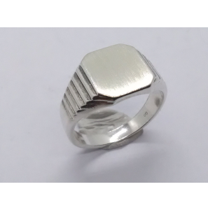 Zilver Graveerring achtkant 9x11 mm mt. 21¼ - 3222515