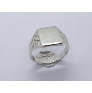 Zilver herenring vierkant 10x12 mm mt. 19¾ - 3222519
