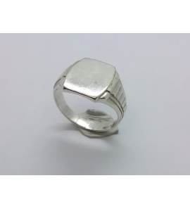 Zilver herenring vierkant 11x14 mm mt. 19¾ - 3222522