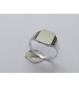 Zilver Graveerring achtkant 9x11 mm mt. 18 - 3222527