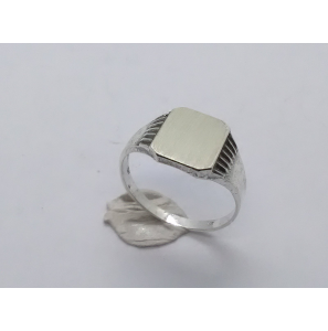 Zilver Graveerring achtkant 9x11 mm mt. 18 - 3222527