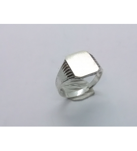 Zilver Graveerring achtkant 9x11 mm mt. 19¾ - 3222528
