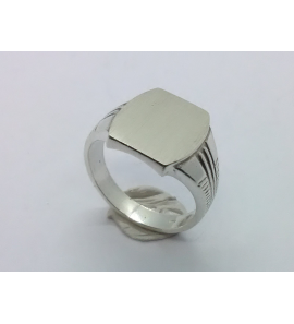 Zilver Graveerring ton-rechthoek 12x14 mm mt. 18½ - 3222529