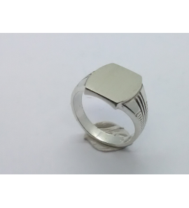 Zilver Graveerring ton-rechthoek 12x14 mm mt. 19¾ - 3222530