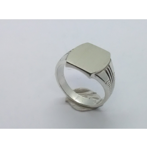 Zilver Graveerring ton-rechthoek 12x14 mm mt. 19¾ - 3222530