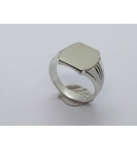 Zilver Graveerring ton-rechthoek 12x14 mm mt. 20¼ - 3222531