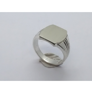 Zilver Graveerring ton-rechthoek 12x14 mm mt. 20¼ - 3222531