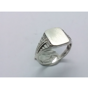 Zilver Graveerring rechthoek 10x8 mm mt. 17 - 3222533
