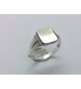 Zilver Graveerring rechthoek 10x8 mm mt. 18 - 3222534