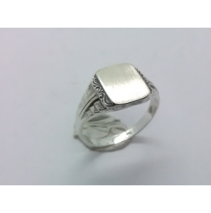 Zilver Graveerring rechthoek 10x8 mm mt. 18 - 3222534