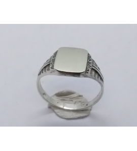 Zilver Graveerring rechthoek 10x8 mm mt. 18½ - 3222535