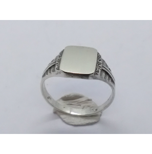 Zilver Graveerring rechthoek 10x8 mm mt. 18½ - 3222535