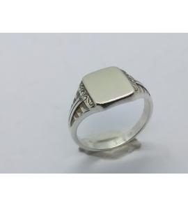 Zilver Graveerring rechthoek 10x8 mm mt. 17 - 3222536