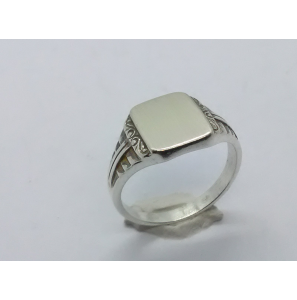 Zilver Graveerring rechthoek 10x8 mm mt. 17 - 3222536