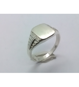 Zilver Graveerring rechthoek 10x8 mm mt. 18 - 3222537