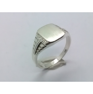 Zilver Graveerring rechthoek 10x8 mm mt. 18 - 3222537