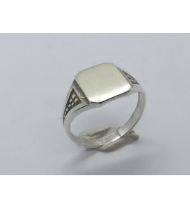 Zilver Graveerring rechthoek 10x8 mm mt. 17¼ - 3222538