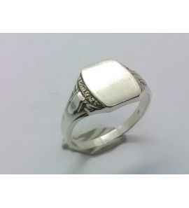 Zilver Graveerring rechthoek 10x8 mm mt. 18 - 3222540
