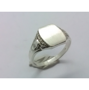 Zilver Graveerring rechthoek 10x8 mm mt. 18 - 3222540