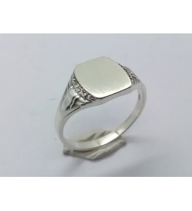 Zilver Graveerring rechthoek 10x8 mm mt. 19 - 3222541
