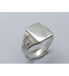 Zilver Graveerring rechthoek 12x8 mm mt. 19¾ - 3222542