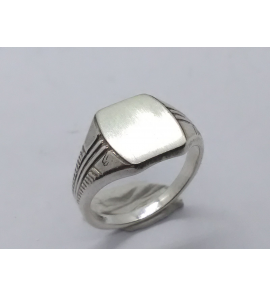 Zilver Graveerring rechthoek 10x8 mm mt. 16¼ - 3222544