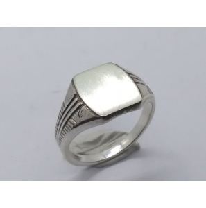 Zilver Graveerring rechthoek 10x8 mm mt. 16¼ - 3222544
