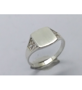 Zilver Graveerring rechthoek 10x12 mm mt. 18 - 3222546