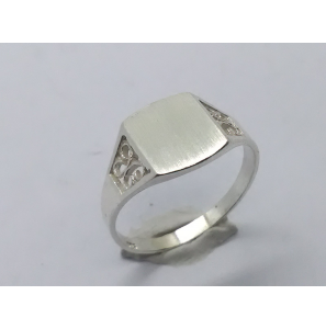 Zilver Graveerring rechthoek 10x12 mm mt. 18 - 3222546
