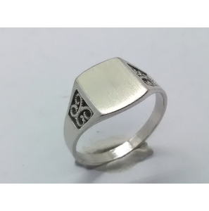 Zilver Graveerring rechthoek 10x12 mm mt. 17¼ - 3222547