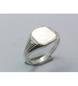 Zilver Graveerring achthoek 10x12 mm mt. 18 - 3222548